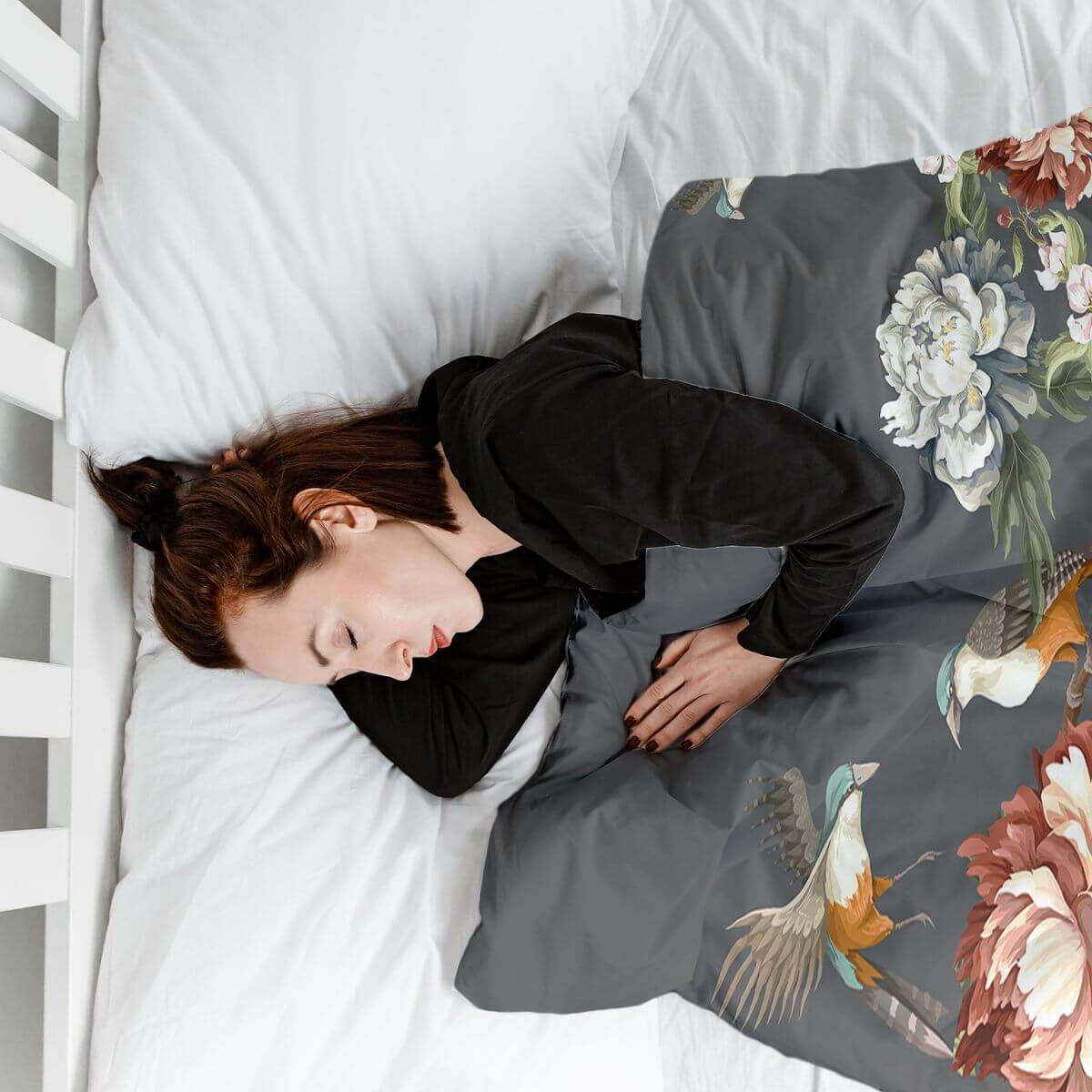 Couverture lestée de la collection Floral birds