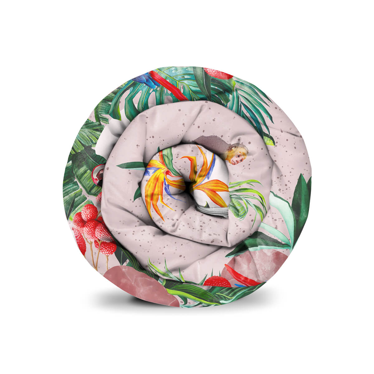 Couverture lestée de la collection Floral monkeys