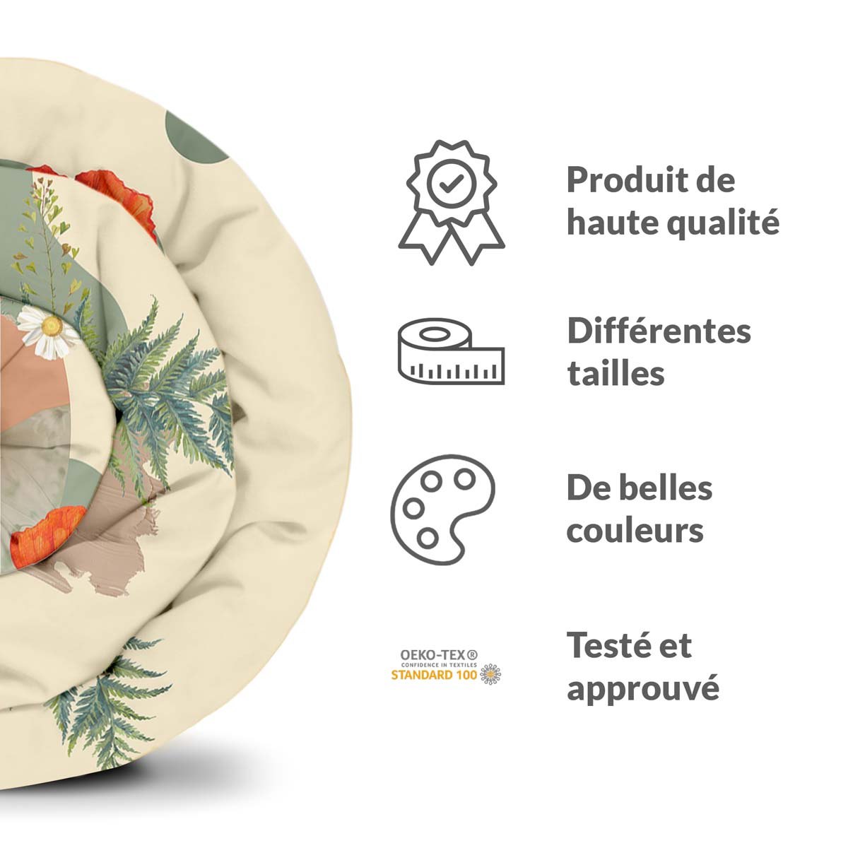 Couverture lestée de la collection Floral poppies